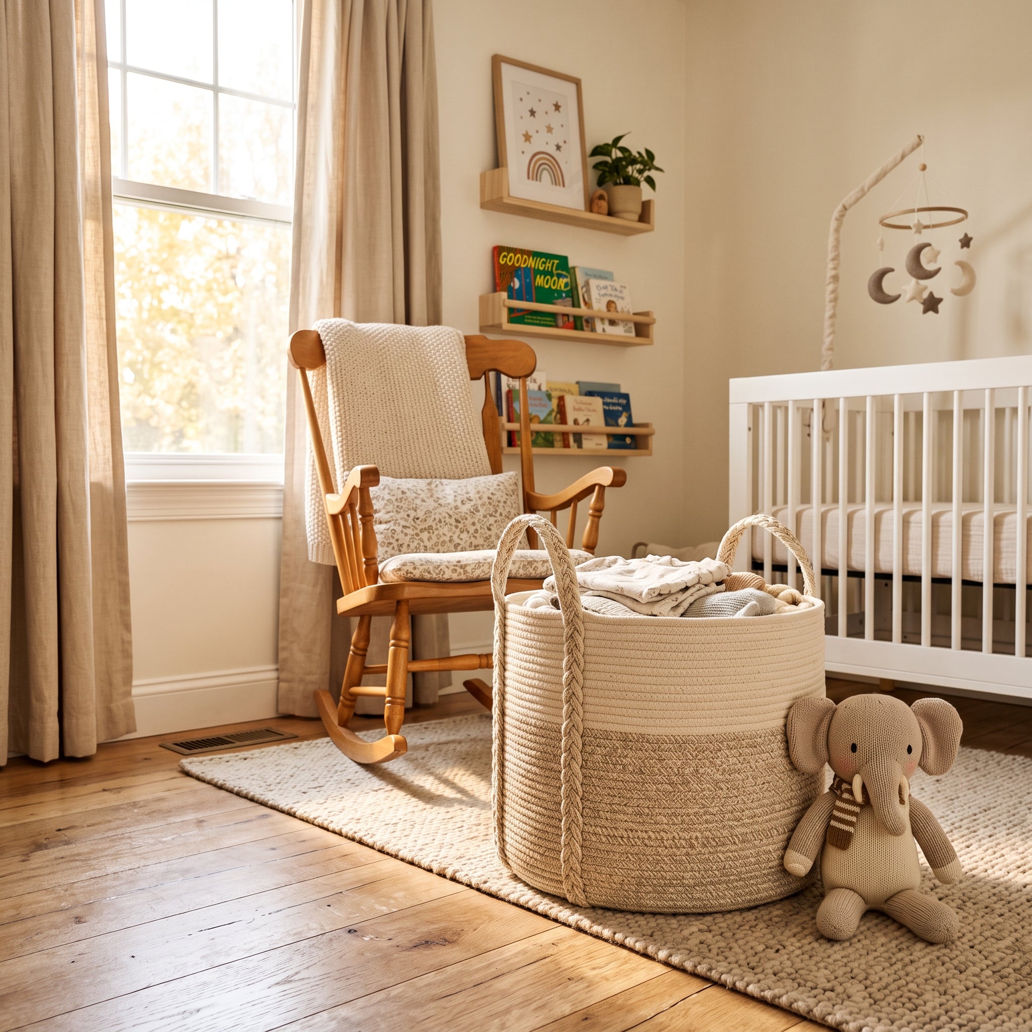 Large Capacity Soft Cotton Rope Clothes Storage Basket